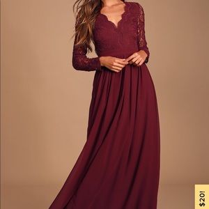 Lulu’s Burgundy Long Sleeve Dress